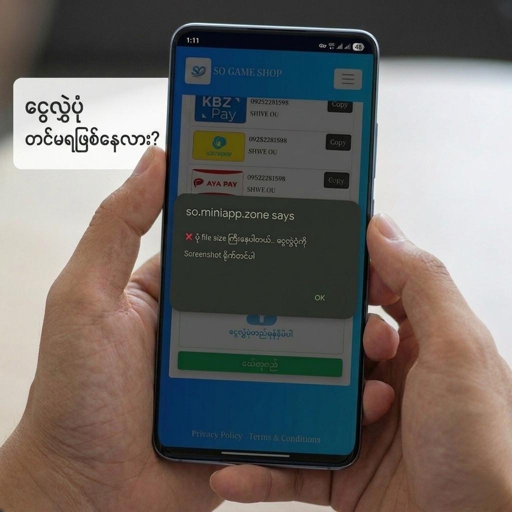 ပြေစာပုံတင်မရဖြစ်နေပါသလား?